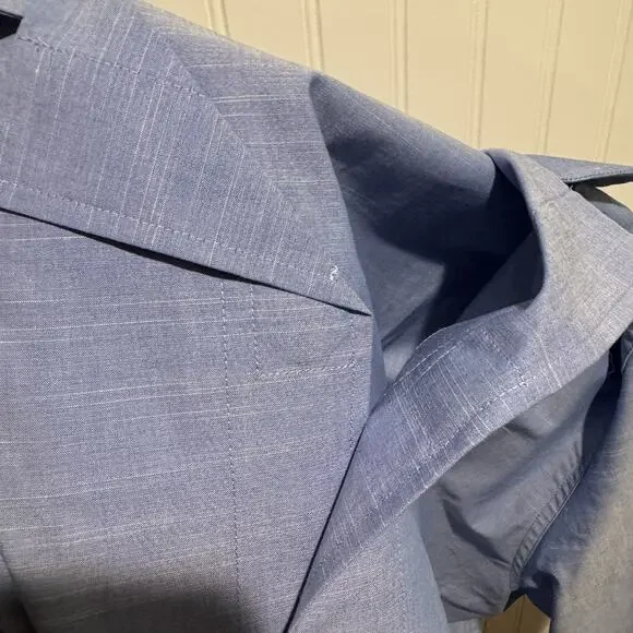 Magna Ready Blue Short Sleeve Button Up Stress Free Shirting Mens XXL - Picture 5 of 5